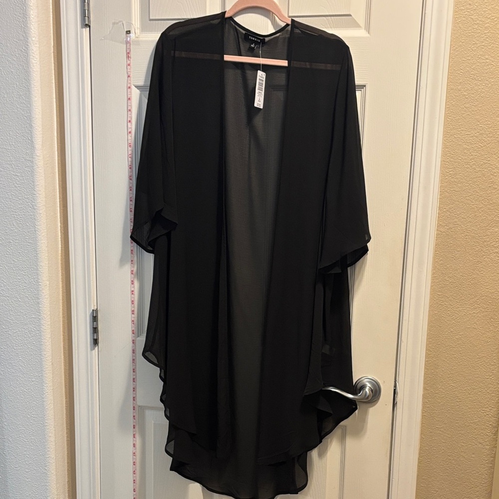 Torrid Black Textured Chiffon Kimono